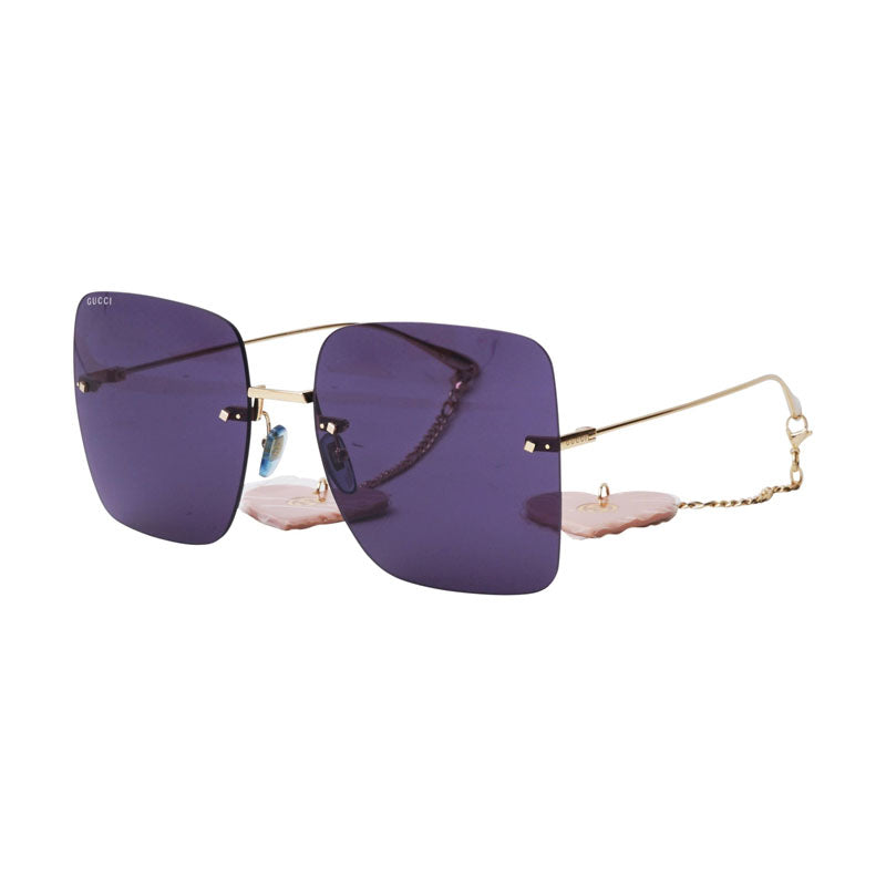 Gucci GG1147S 004 Gold with Pink Detachable Heart Charms/Blue 62mm