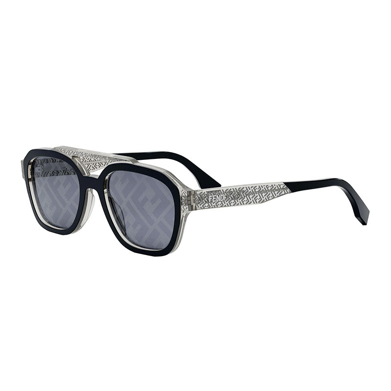 Fendi FE40076U 90X Blue/Transparent with Grey FF Pattern/Blue with FF Pattern 52mm