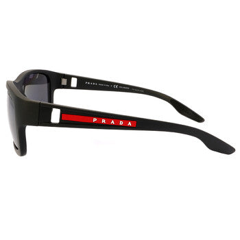 Prada Linea Rossa Prada Linea Rossa Polarized Dark Grey Mirror Silver Rectangular Men's Sunglasses PS 01WS UFK07H 59