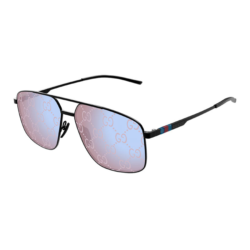 Gucci GG1676S 005 Black/VIolet with GG pattern White Mirror