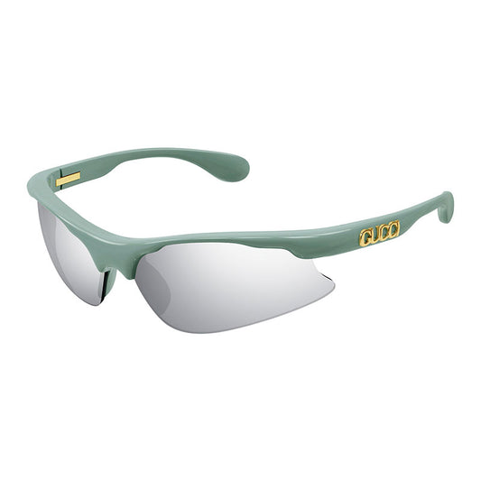 Gucci GG1774S 005 Shiny Mineral Green/Solid Smoke with Silver Mirror 70mm