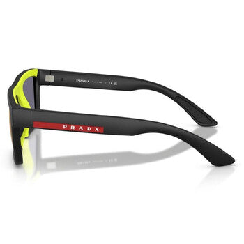 Prada Linea Rossa Prada Linea Rossa Tuning Dark Grey Mirror Red Rectangular Men's Sunglasses PS A07S 1BO10A 58