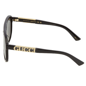 Gucci Gucci Polarized Dark Grey Pilot Unisex Sunglasses GG1188S 001 58