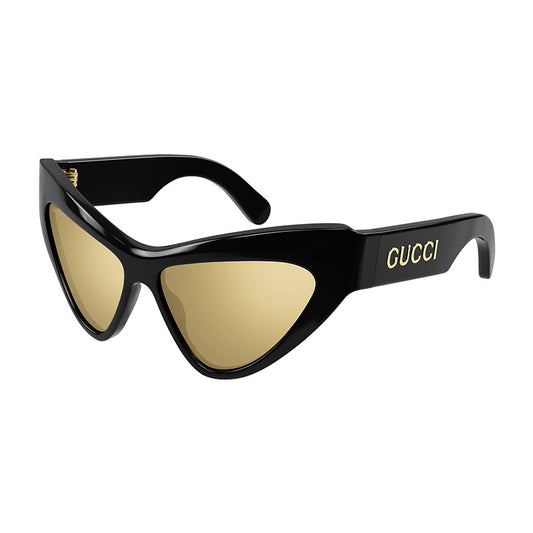 Gucci GG1294S 002 Shiny Black/Gold Mirror