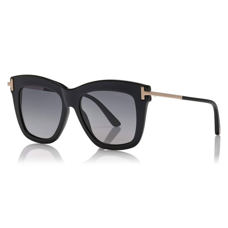Tom Ford FT0822 01D Black with Rose Gold/Polarized Gradient Smoke 52mm