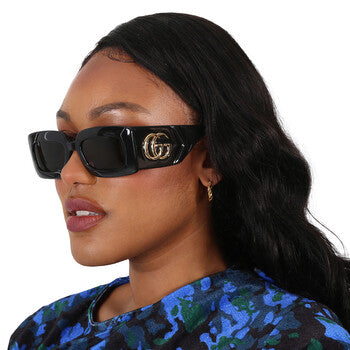 Gucci Gucci Gray Rectangular Ladies Sunglasses GG0811S 001 53