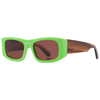Off-White Off-White Lucio Brown Rectangular Unisex Sunglasses OERI039 5964 54