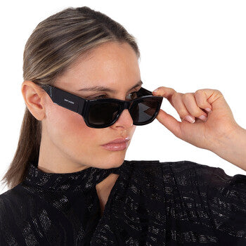Saint Laurent Saint Laurent Dark Grey Rectangular Ladies Sunglasses SL 713 001 53