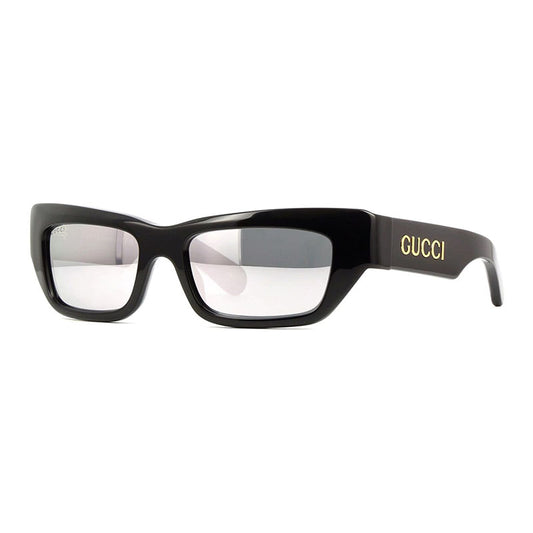 Gucci GG1296S 002 Shiny Black/Grey with Silver Mirror