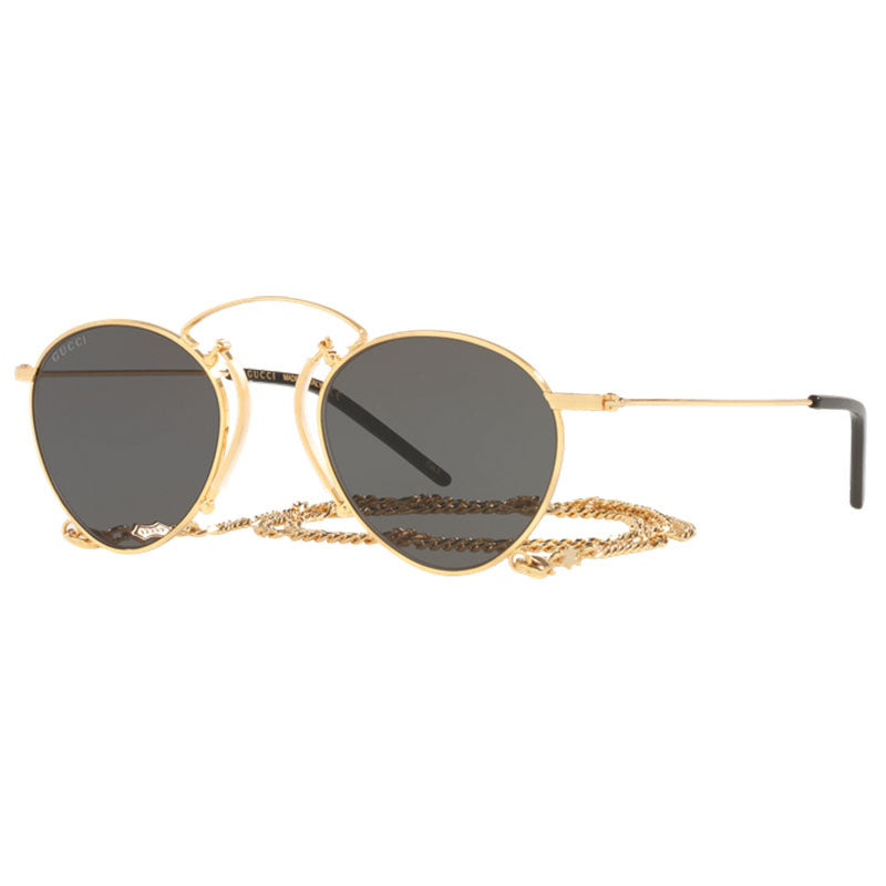 Gucci GG1034S 002 Gold With Gold Detachable Gold Chain/Grey 48mm