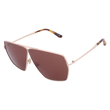 Tom Ford Tom Ford Stella Brown Pilot Ladies Sunglasses FT1185 28E 67