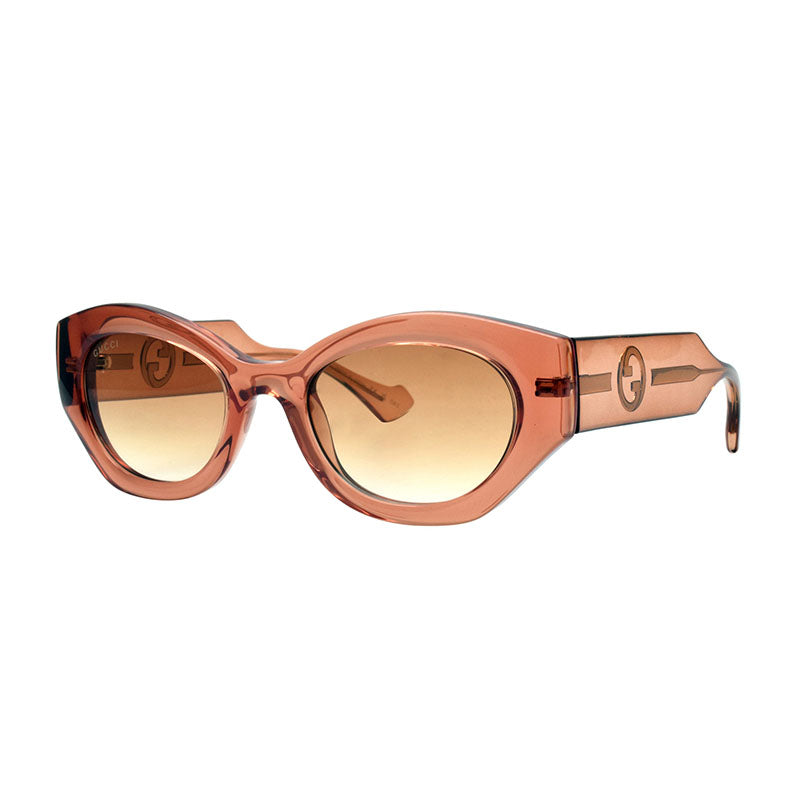 Gucci GG1553S 004 Transparent Amber Brown/Brown to Light Yellow Gradient 52mm