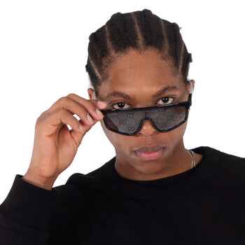 Gucci Gucci Grey Morror Logo Shield Unisex Sunglasses GG1736S 003 99