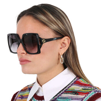 Gucci Gucci Grey Gradient Oversized Ladies Sunglasses GG0876S 001 60