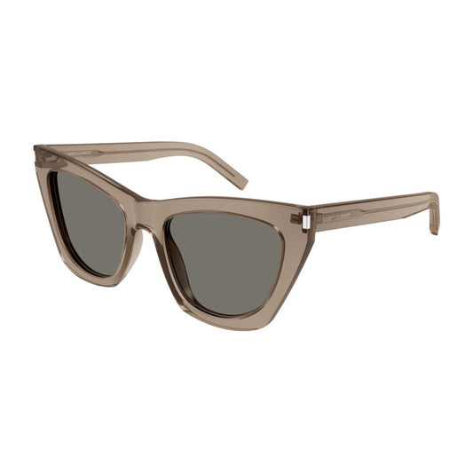 Saint Laurent SL214KATE 025 Shiny Transparent Brown/Grey