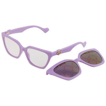 Gucci Gucci Violet Logo Clip-On Cat Eye Ladies Sunglasses GG1542S 002 55