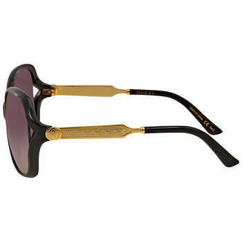 Gucci Gucci Grey Gradient Butterfly Ladies Sunglasses GG0076S 002 60