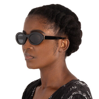 Saint Laurent Saint Laurent Black Oval Ladies Sunglasses SL M136 001 52