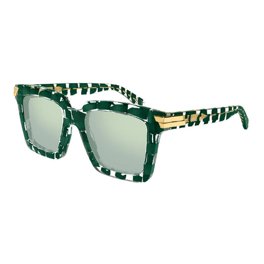 Bottega Veneta BV1005S 010 Transparent/Green/Green Mirror